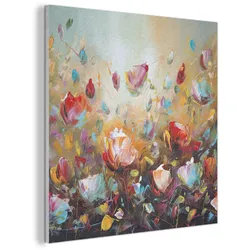 AKUSTIKBILD Blumen - Kunst - Natur - Ölgemälde Wandbilder 60x60 cm