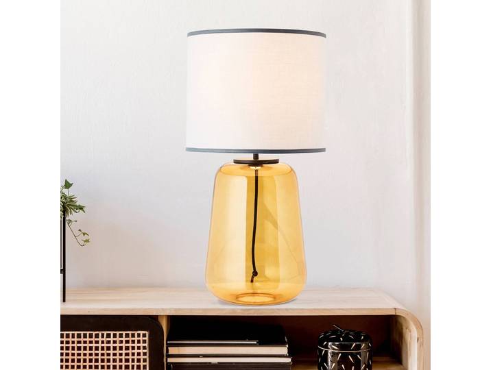 Brilliant Tischlampe Hydra, gelb / orange, für Wohn- / Esszimmer, Glas, Tischlampe