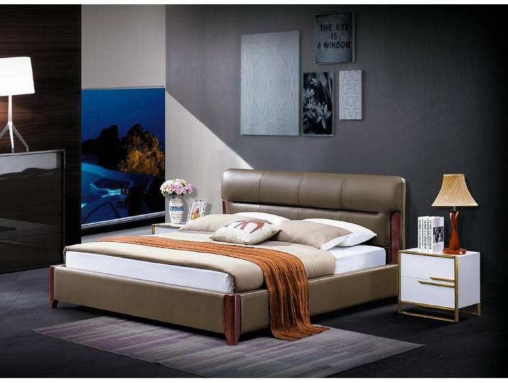 Xlmoebel Polsterbett Elegantes Doppelbett aus edlen Materialien im modernen Design (Polsterbett, 1-tlg., Bett), Hergestellt in Europa