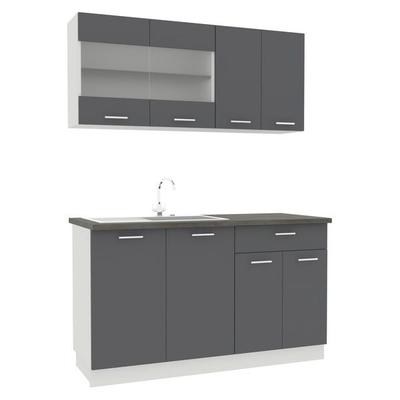 Singleküche Einbauküche Küchenzeile 140cm Esilo