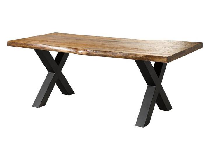 Massivmoebel24 Esstisch FREEFORM Mango Massivholz natur (Massivholz zerlegt 65 kg FREEFORM), Mango 180x90x77 cm (BxTxH) natur lackiert