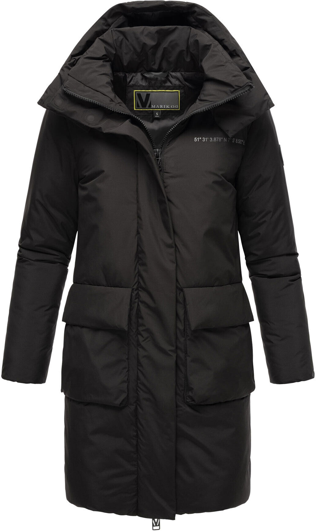 Winterjacke MARIKOO "Marikoo Nanami Damen Winterjacke N023", Damen, Gr. XL, schwarz, Obermaterial: 100% Polyester PES., Jacken Winterjacke