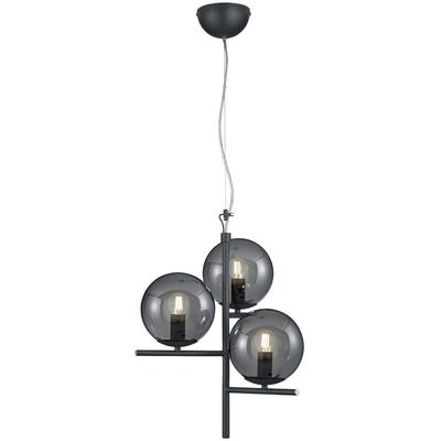 TRIO LEUCHTEN Pendelleuchte "Pure", schwarz (anthrazit rauchgrau), 3, Ø 16cm H: 150cm, 1 Stk., Leuchten, Hängeleuchte, Hängelampe, Leuchtmittel tauschbar, Pendelleuchte