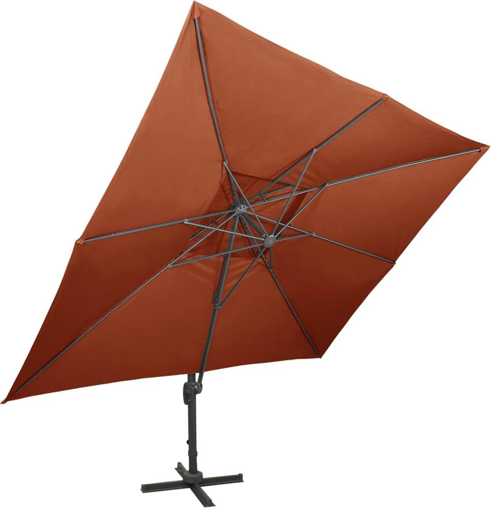 vidaXL Ampelschirm mit Doppeldach Terrakotta 400 x 300 cm