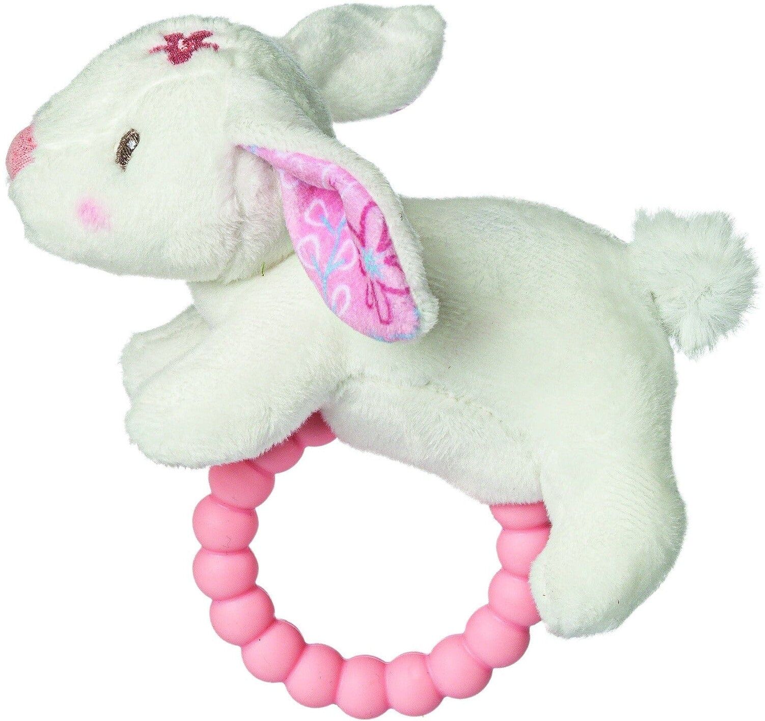 Aurora Mary Meyers Bella Bunny Rattle 8-Inch Plush Toy for Babies - Soft, Plush Fabric, Gentle Rattle Sound, Teething Toy, 0-12 Months