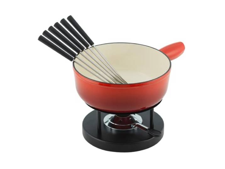KUHN RIKON 32236 Käsefondueset Induktion Eisenguss 24cm Käsefondueset, Gusseisen, Rot, cm, 34 x 26 x 23 cm, 3.2 Liter Inhalt für 4-6 Personen