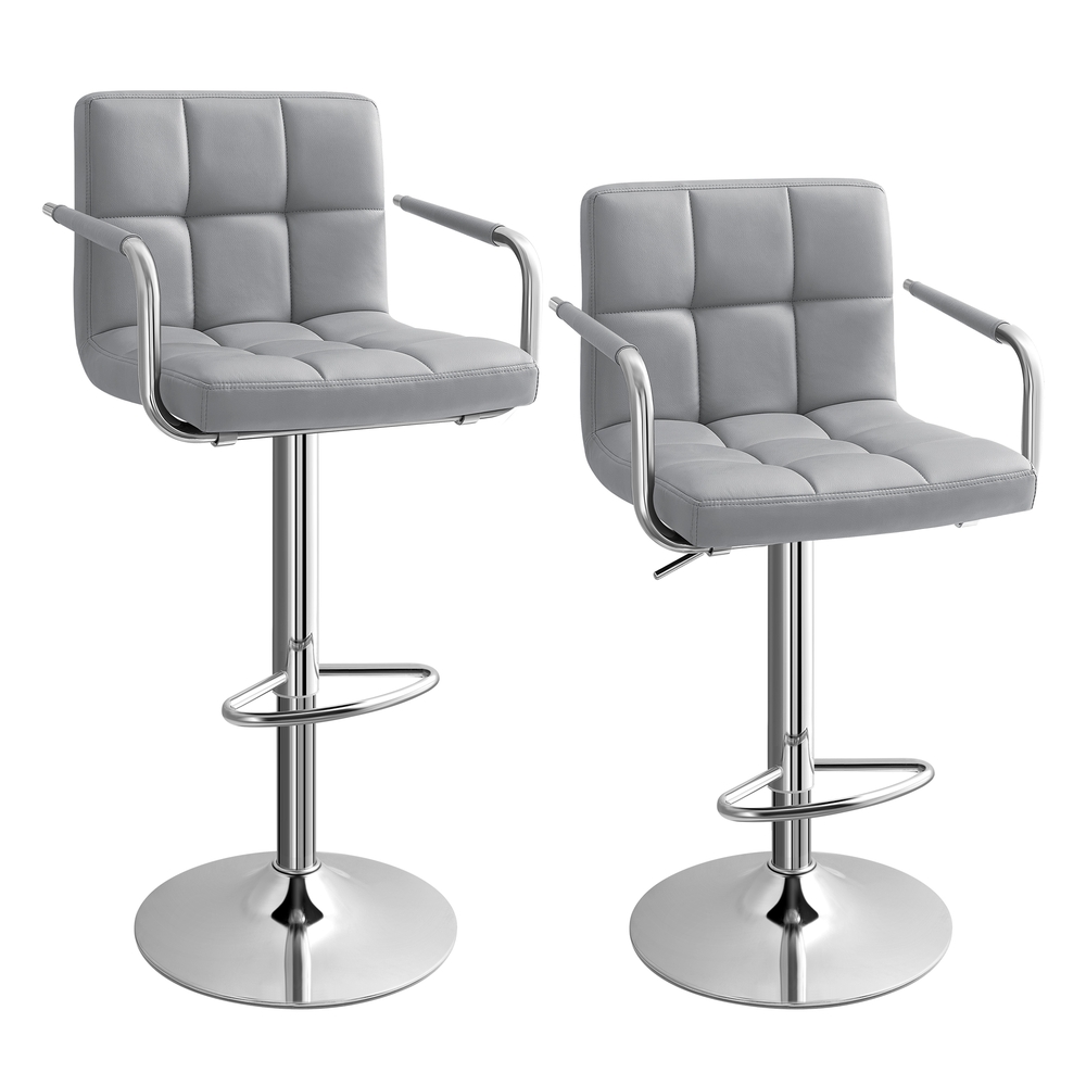 SONGMICS Barstühle mit Armlehne 2 Stk Grau LJB93G