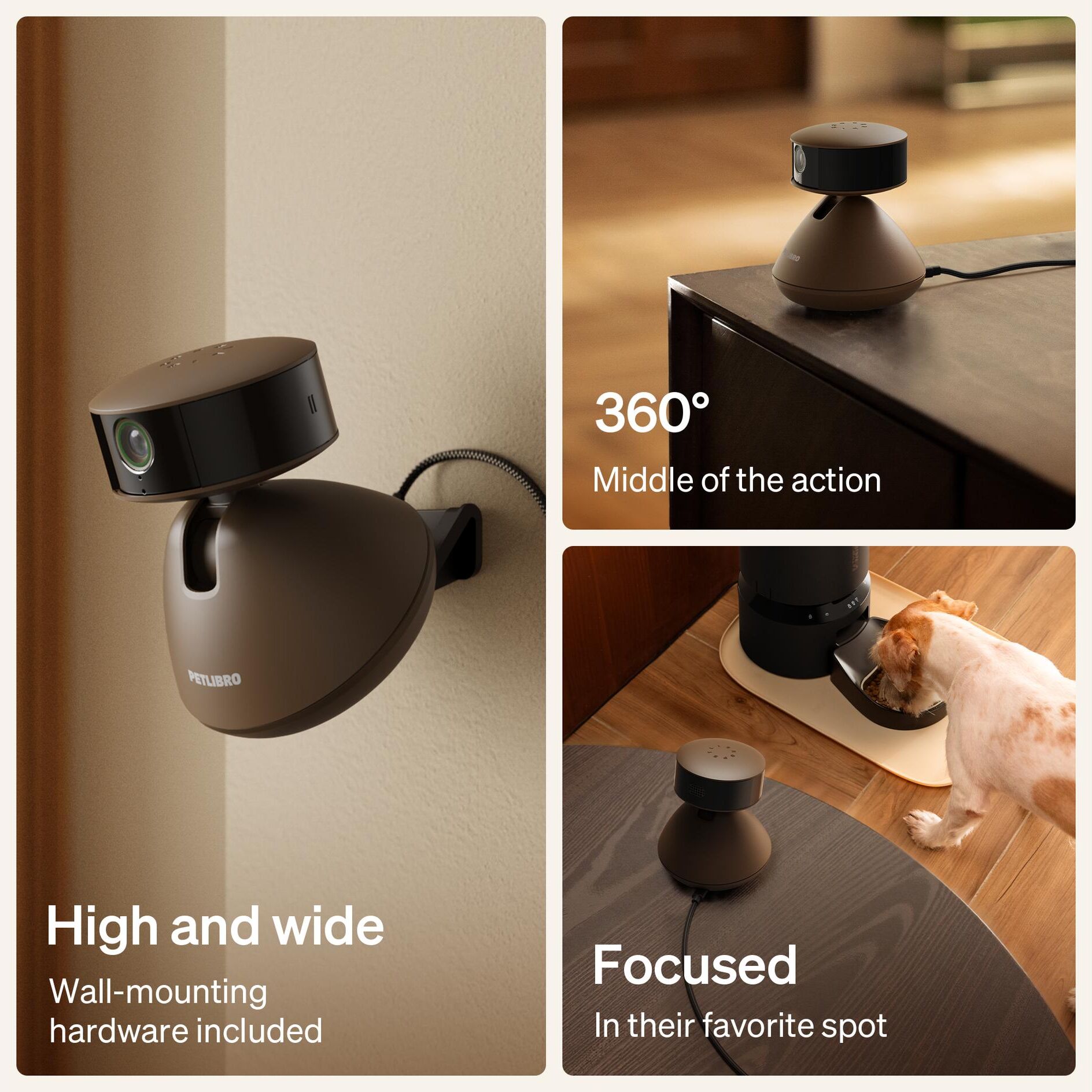 Überwachungskamera "Petlibro Scout Smart AI Camera mit App", braun (bunt), Überwachungskameras, Überwachungskamera bunt Einheitsgröße