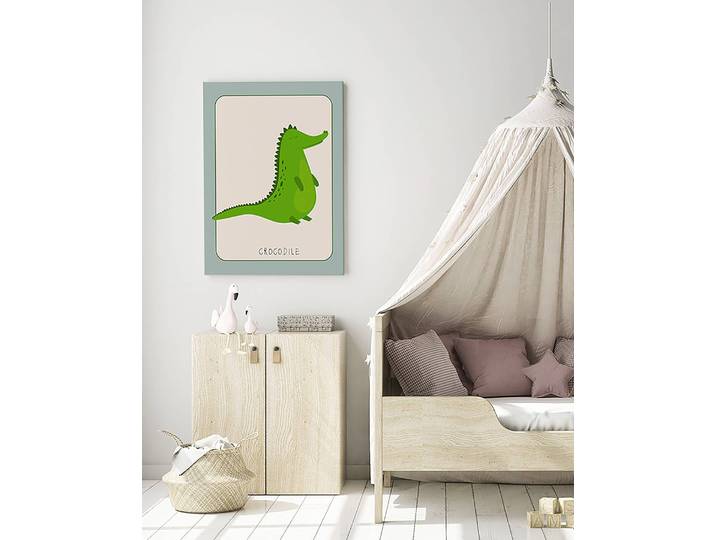 Impression sur toile Crocodile 40 x 50cm Multicolore