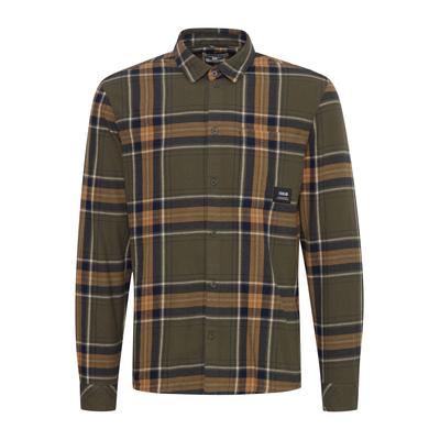 Flanellhemd SOLID "Flanellhemd SDBrandt", Herren, Gr. S, N-Gr, grün (dusty olive), Obermaterial: 100% Baumwolle CO., Hemden