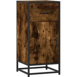 vidaXL Sideboard Räuchereiche 35,5x35x76 cm Holzwerkstoff und Metall