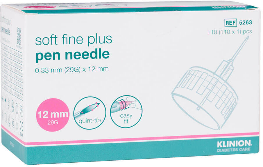 Klinion Soft Fine Plus Pennaalden 12MM 29G (110 stuks)
