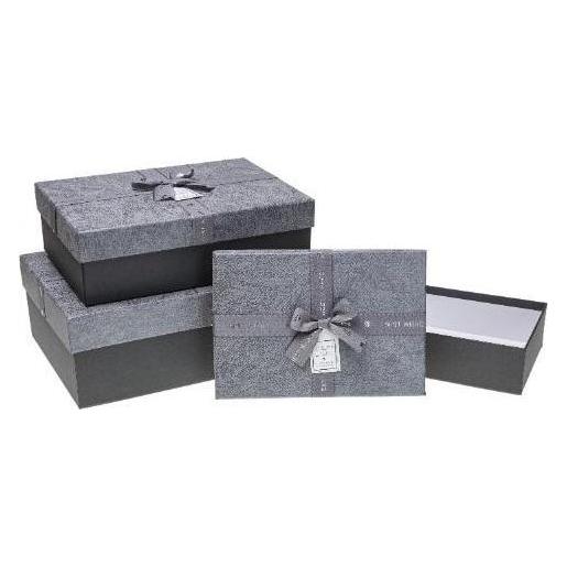 Teka Geschenkbox mit Schleife, 3 Stück, grau ROSETT (3x) (47995715)