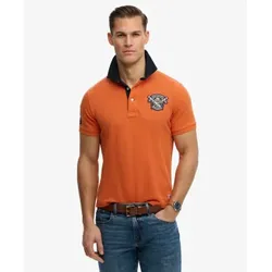 Superdry für Herren. M1110469A Vintage Pique Rugby orange Polohemd (M), Lässig, Baumwolle, Kurzarm