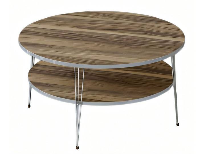 Xlmoebel Couchtisch Runder Holz-Couchtisch in Dunkelbraun von XLMOEBEL (Packung, Runder Couchtisch), Made in Europa