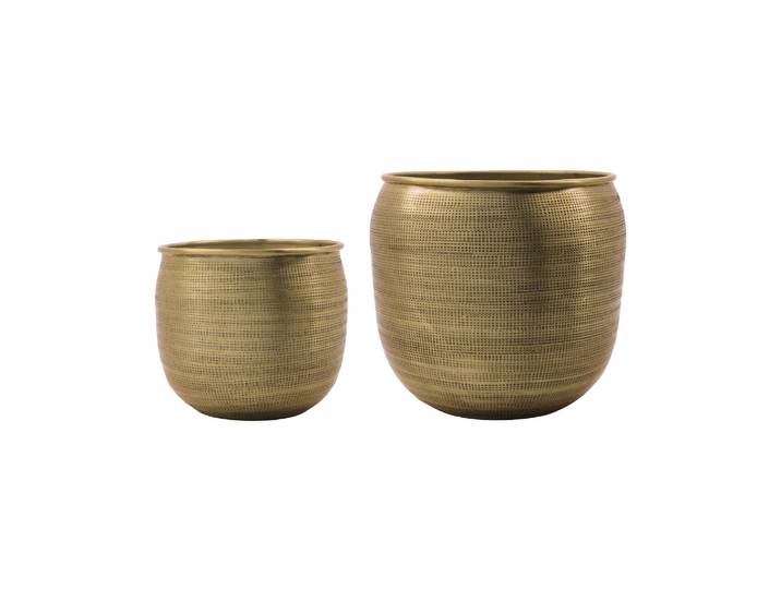 Cache-pots Lot de 2 en Aluminium Doré HDSpot