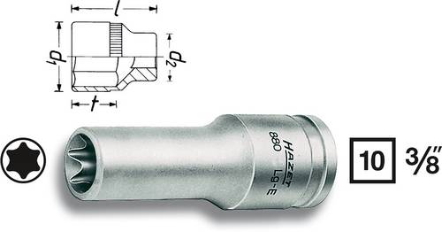 Hazet 880LG-E12 Außen-TORX Steckschlüsseleinsatz T 12 3/8" (10 mm)