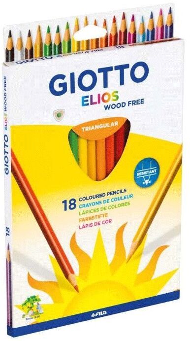 Pochette 18 crayons de couleurs ELIOS Wood Free - Giotto