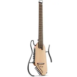 Donner Hush 1 Pro Guitar - Natural Spruce (E-Gitarre, Knochen, Mahagoni), Gitarre, Braun
