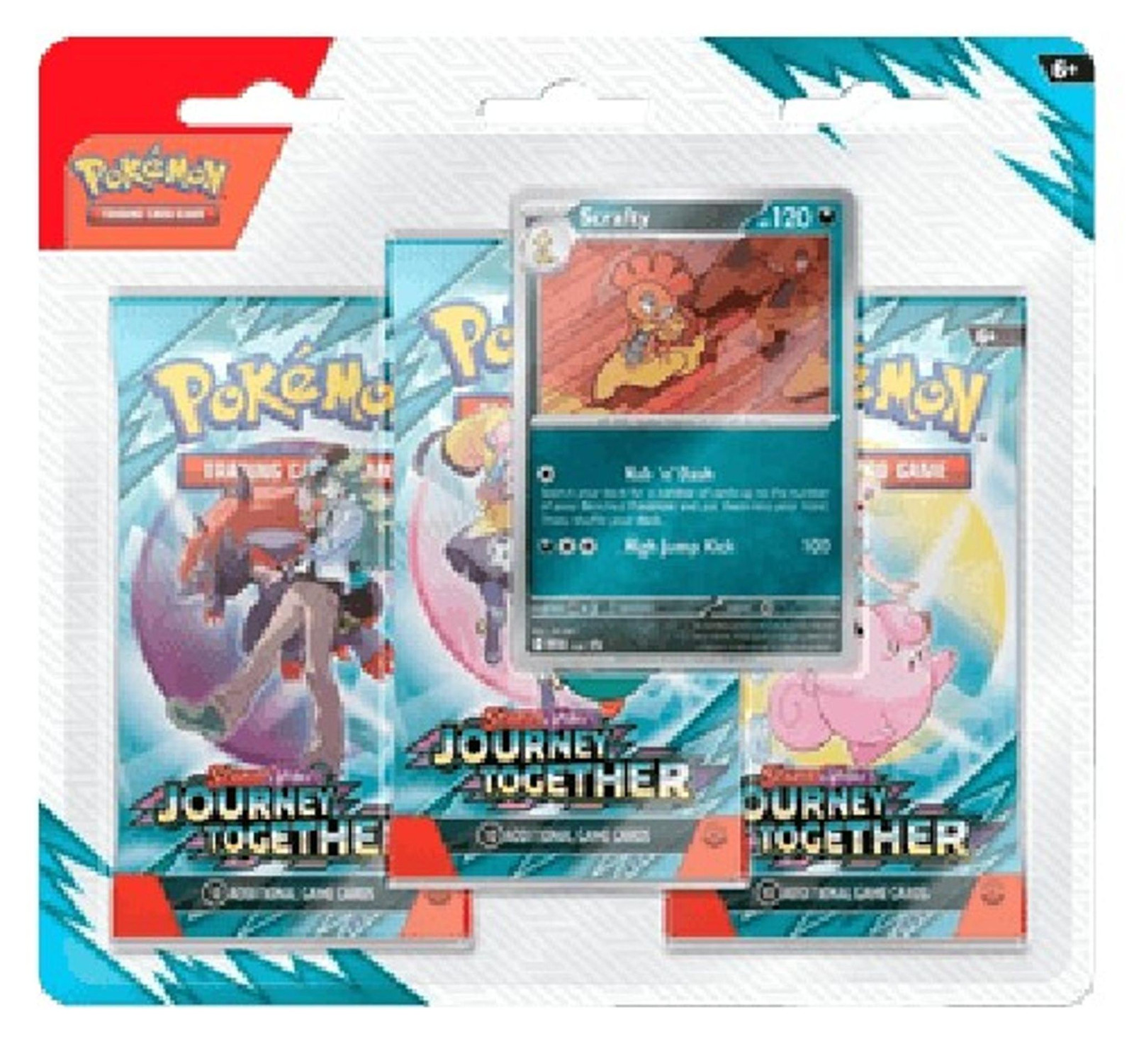 Pokemon Journey Together Scrafty 3-Pack Blister van The Pokemon Company