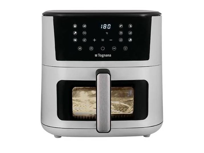 Tognana Iridea Luftfritteuse 10L, Doppelwiderstand, Digitalanzeige, Timer, 80-200°C, Fenster, 2300W, perlgrau
