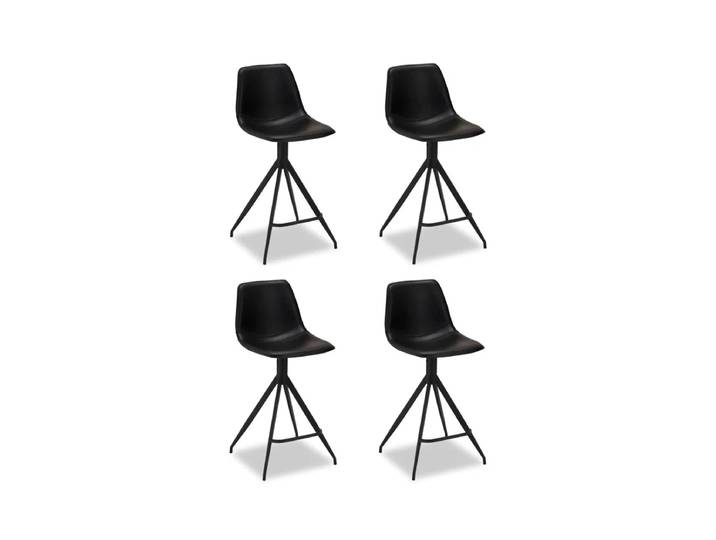4er Set Barhocker Isabel - Drehbar, Kunstleder Schwarz