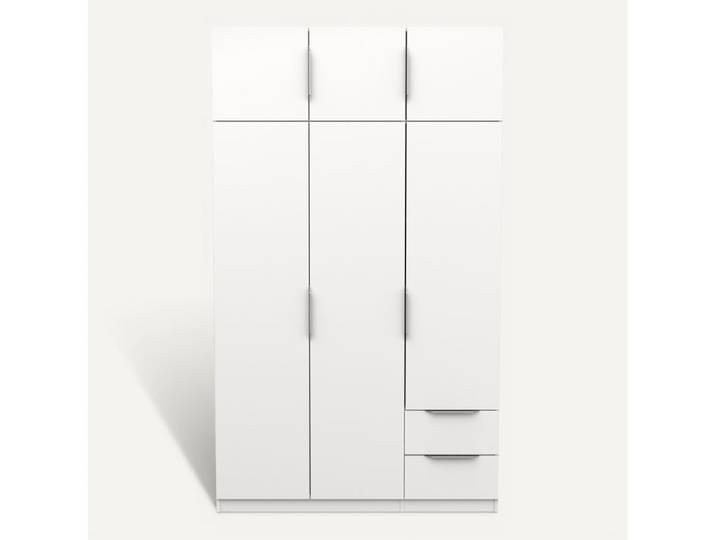 Armoire 3+3 portes 2 tiroirs JULIEN blanc mat