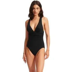 SEAFOLLY Damen Badeanzug Seafolly Collective Cross Back One Piece, Größe 36 in Schwarz Schwarz