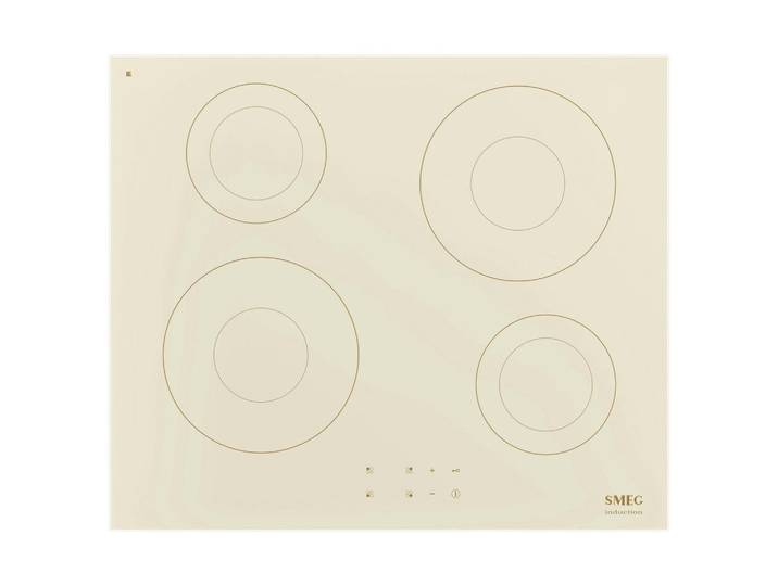 Smeg Induktionskochfeld Cortina, Creme, Glas, 60x5.6x51.5 cm, Made in Italy, Kindersicherung, Restwärmeanzeige je Kochzone, Topferkennung, Kochsensor, Brückenfunktion, Küchen, Küchenelektrogeräte, Kochfelder, Induktionskochfelder