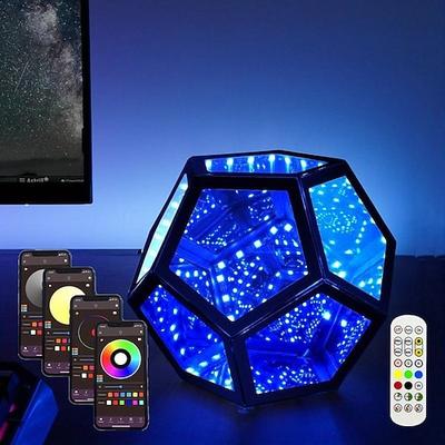 LED Smart Light Infiniti Dodekaeder Coole Ambiente Tischlampe USB Farb- und Stimmungswechselndes Ambient Nachtlicht