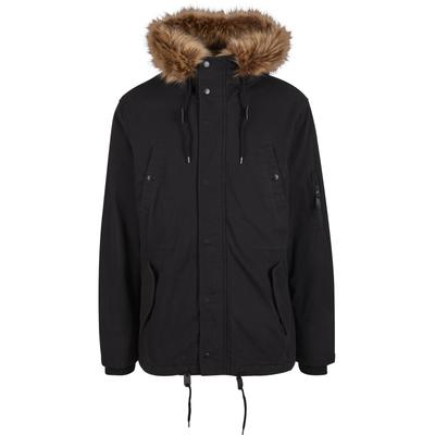 Wintermantel BRANDIT "Brandit Brandit Men Fish Tail Parka", Herren, Gr. S, schwarz, 100% Baumwolle, Mäntel Wintermantel