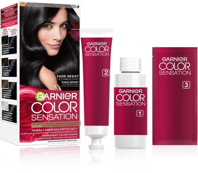 Garnier Color Sensation Hårfarve Skygge 1.0 Głęboka Onyksowa Czerń 1 stk.