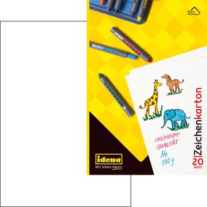 Idena Zeichenblock 10381, A4, 190 g/m², weiß, geleimt, 20 Blatt