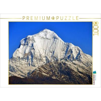 CALVENDO Puzzle Blick vom Poon Hill (3210 m) auf den Himalayariesen Dhaulagiri (8167 m) | 1000 Teile Lege-Größe 64x48cm Foto-Puzzle für glückliche