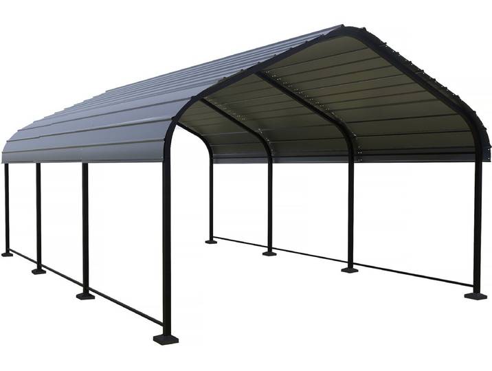 Carport abri de voiture en métal Phoenix - 13,5 m² - Gris