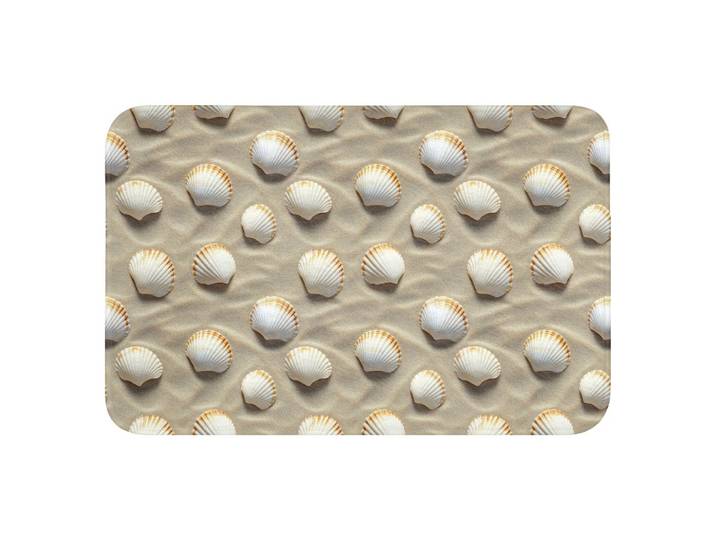 BADEMATTE Muscheln - Sand - Maritim Rutschfest 60x40 cm