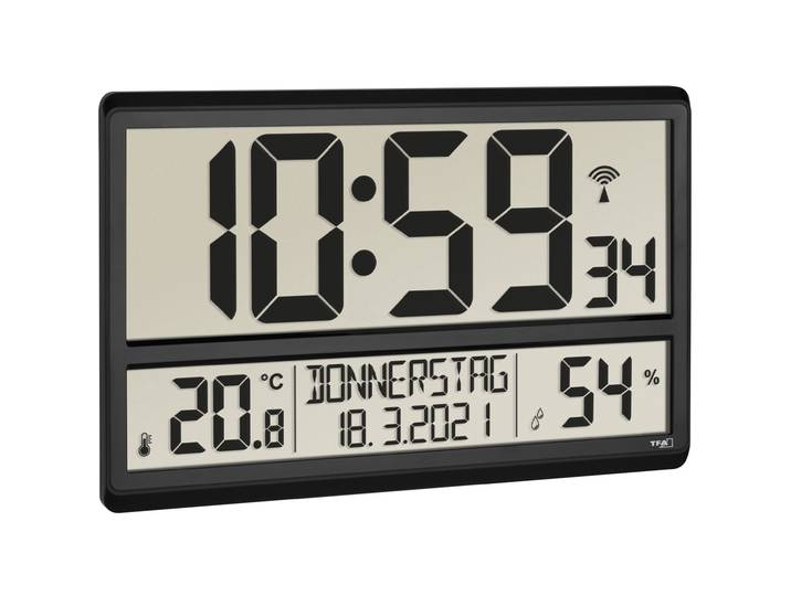 Digitale Funkuhr mit XL-Display und Raumklima-Werten