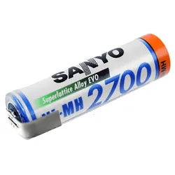 Akku mit Lötfahne Mignon, AA, HR-3U, Ni-Mh, 2700 mAh, Panasonic Sanyo