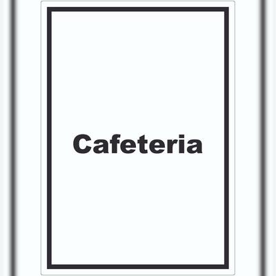 HB-Druck Cafeteria Aufkleber mit Text Restaurant mit Selbstbedienung hochkant A7 (74x105mm)