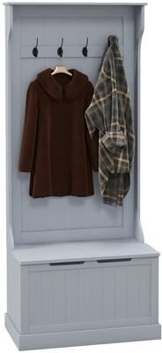 toswini "28"" Gray 3 in 1 Hall Tree - Bench, Coat Rack, Shoe Storage Rack"