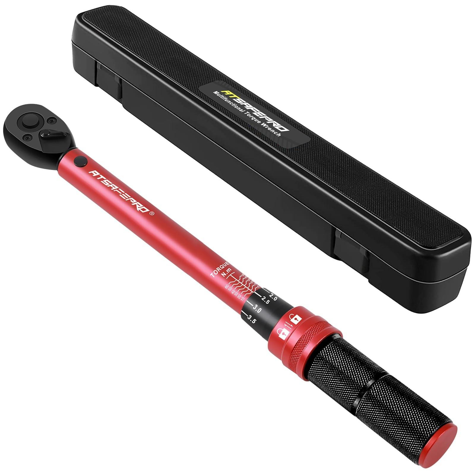 Momenten Sleutel Torque Wrench 3/8 Inch, Instelbaar van 5-60 Nm