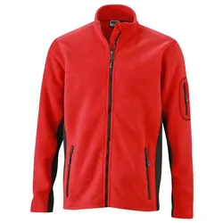 Fleecejacke "JN842" - 5XL - rot/schwarz