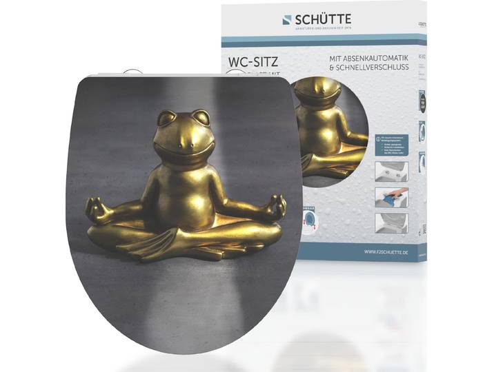 SCHÜTTE Duroplast HG Siège de WC RELAXING FROG\, Siège de WC à fermeture souple et à déclenchement rapide\, Siège de WC