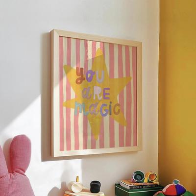 Inspire Essentials Unicorn Nursery Wall Art Inspirational Kids Room Canvas Magic Quote Decor 17 50x70cm No Frame
