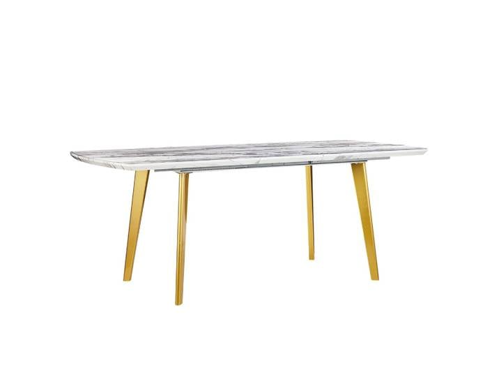ESSTISCH 160-200/90/77 cm Weiß, Goldfarben Rechteckig Mosby