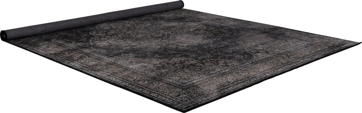 Dutchbone Rugged Vloerkleed Black - Zwart - 170 x 240 cm