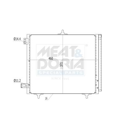 MEAT & DORIA Kondensator, Klimaanlage 991005 für Citroën Citroën/Peugeot Opel Peugeot