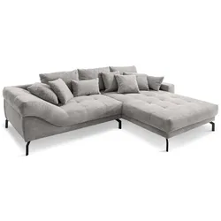 filippo Ecksofa Valentina Cord Grau Hellgrau