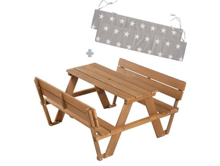 Table pique-nique enfants - ROBA - Outdoor + - Bois massif - 2 Coussins - 4 personnes