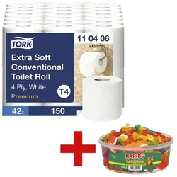 Tork Toilettenpapier »Premium Extra Soft« 4-lagig 42 Rollen (7 Pack à 6 Rollen) inkl. schwarz